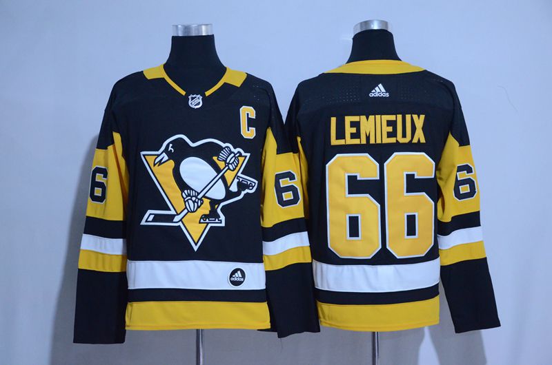 2017 NHL Pittsburgh Penguins 66 Lemieux black Adidas Stitched Jersey